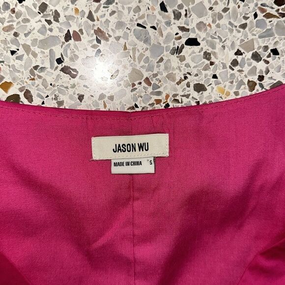 NWT Jason Wu hot Barbie pink crop puff sleeve top blouse shirt small s - Picture 5 of 10